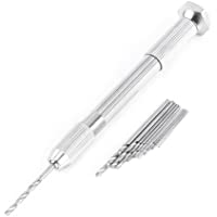 Denkerm 10 Brocas- Mini Taladro de Mano- Taladro de Mano- Ligero para Trabajos artesanales para reparación de Relojes